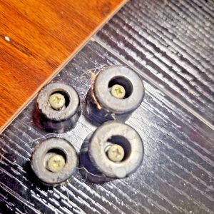 NICE SET OF RUBBER FEET W/ SCREWS FOR THE S.B.E. LAND COMMAND BASE STATION CB RA