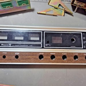 ROYCE 625 - NEARLY PERFECT BRUSHED FACEPLATE W/ WOODGRAIN INSERT AND CLEAR GLASS