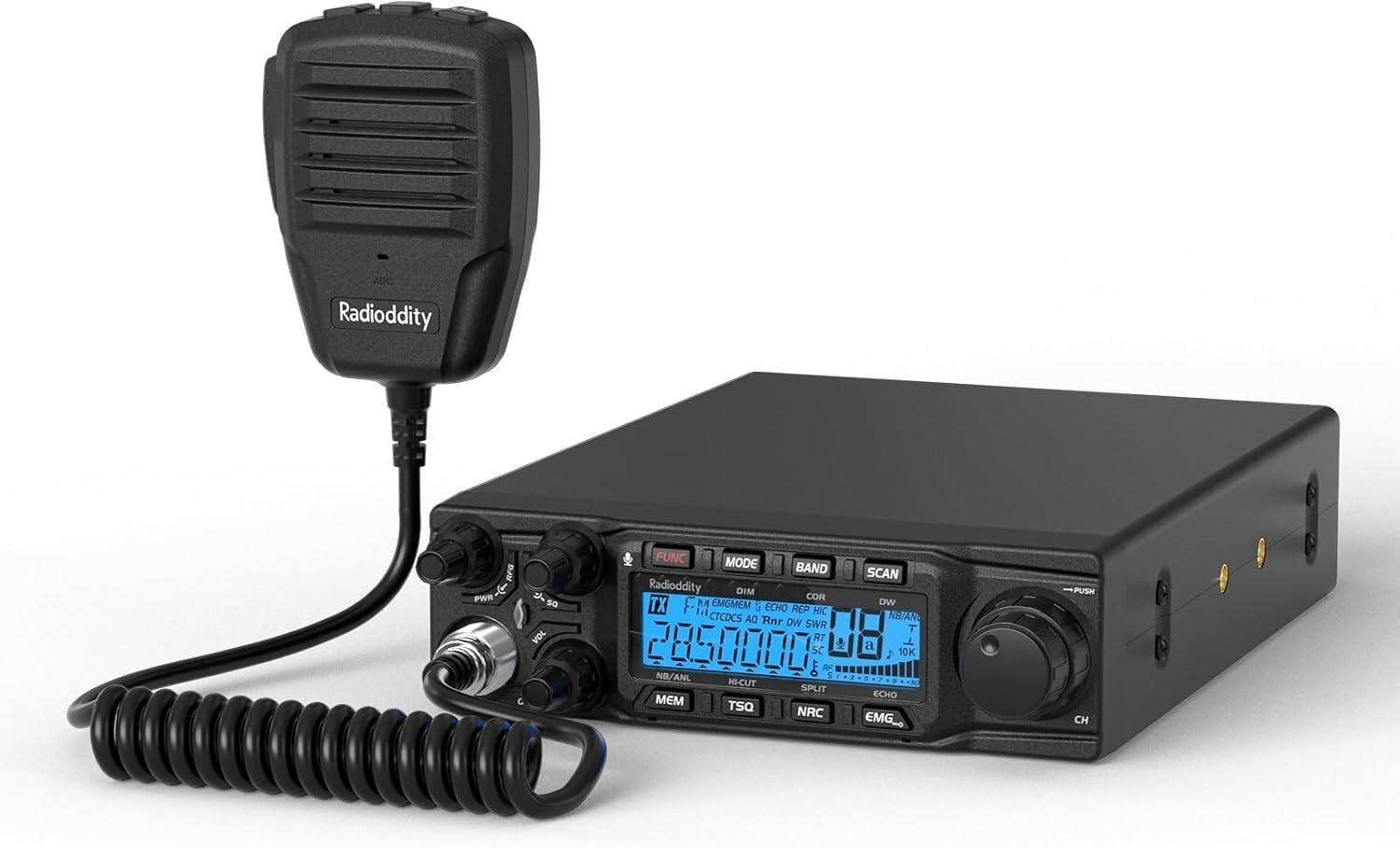 Radioddity QT80 10 Meter Mobile Ham Radio SSB/AM/FM/PA 80W, CTCSS/DCS