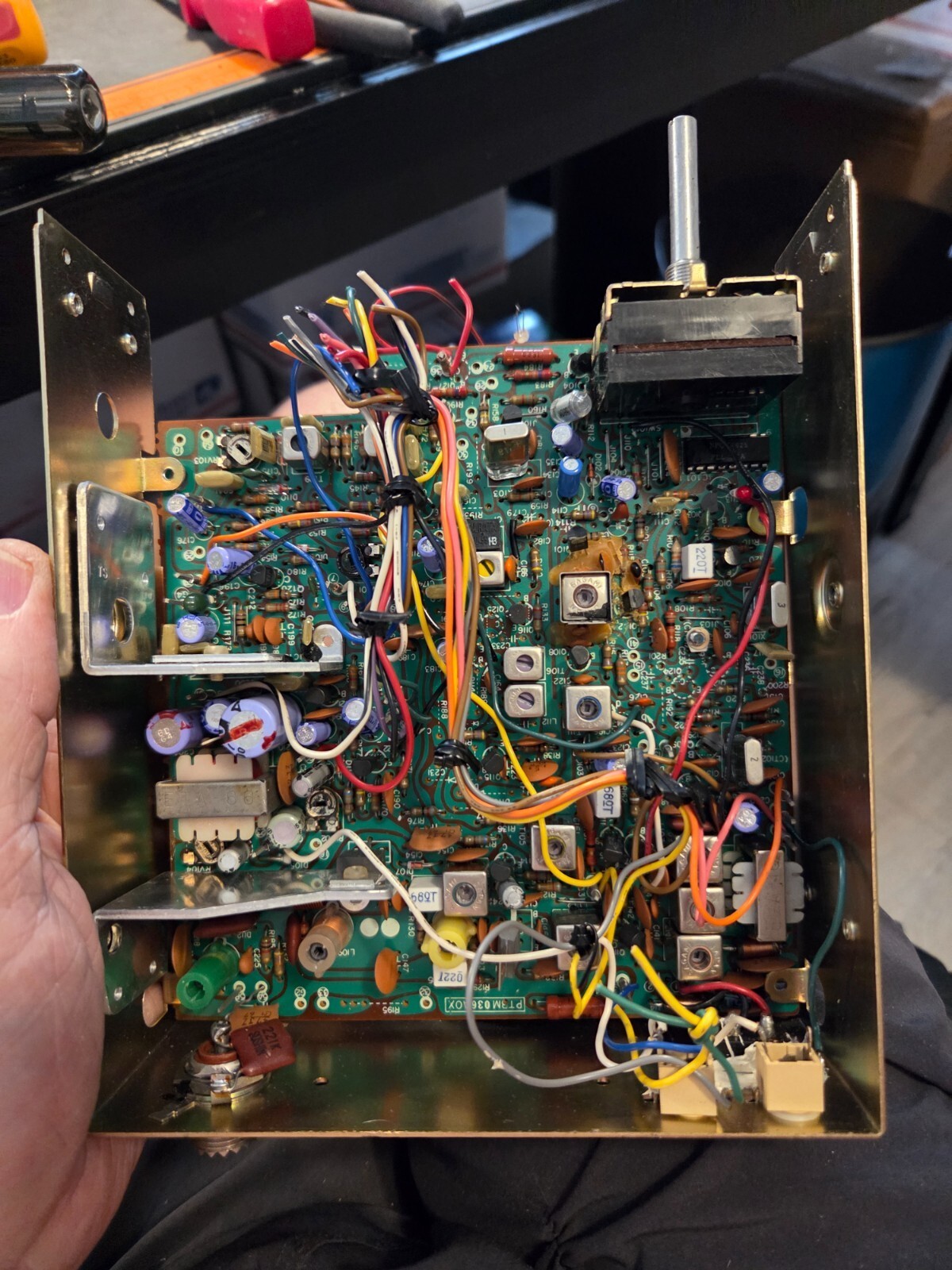 Lafayette HB-650 Main Circuit Board Chassis and Channel Selector CB Radio Tested