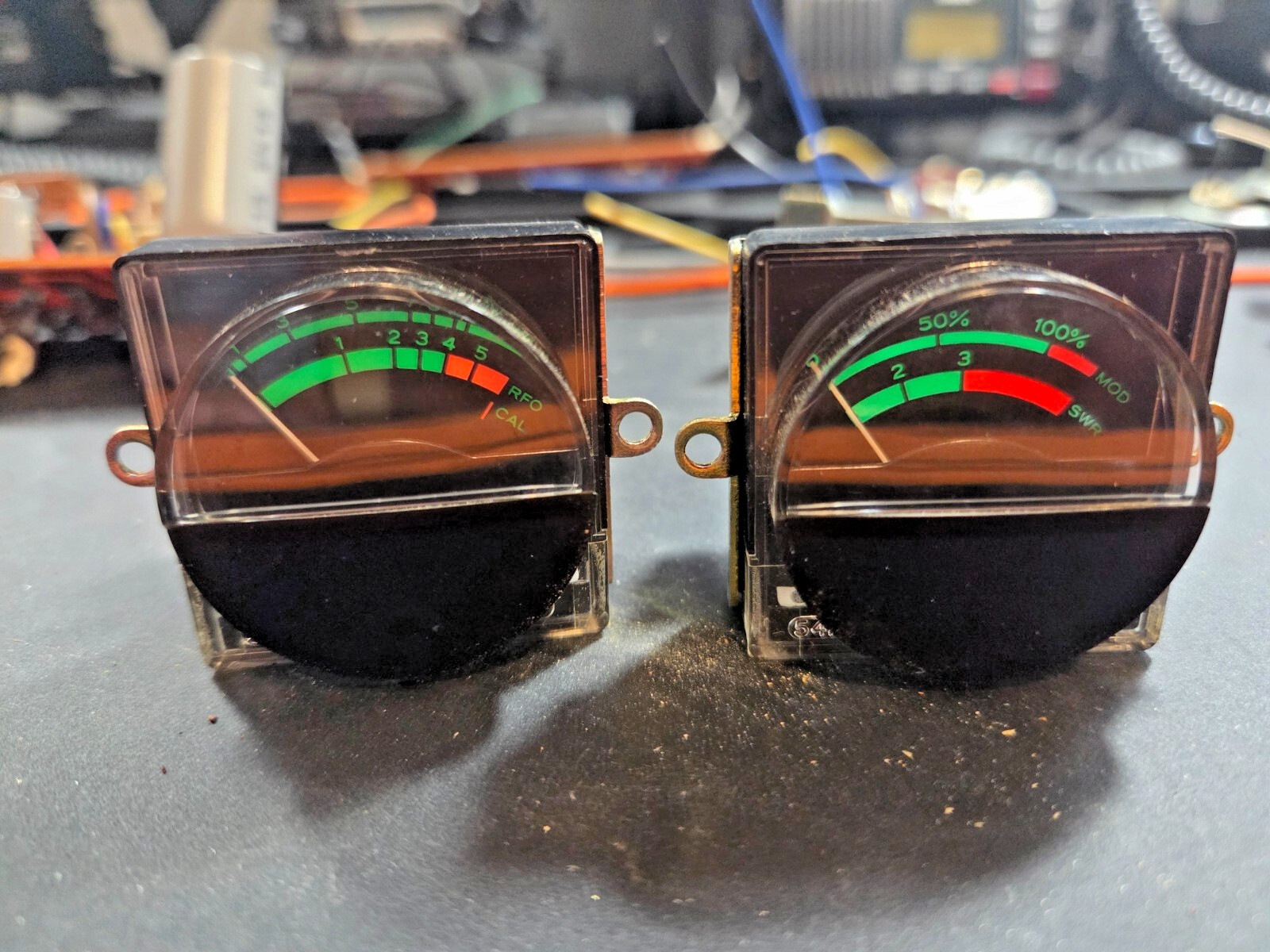 WORKING SET OF ROUND S/RF METERS FOR THE CRAIG MODEL 4201 BASE STATION CB RADIO