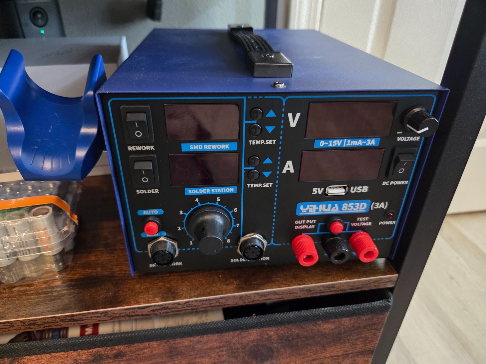 YIHUA 853D USB 3A-Three Tools- Soldering Station, Hot Air Rework Station and Pow - Image 2