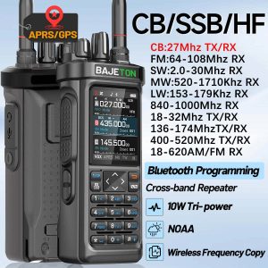 BAJETON BJ-9000 GPS APRS Walkie Talkies 10W CB 27Mhz Receive Bluetooth Programming Long Rang NOAA VOX RT-950 RT-950PRO Ham Radio