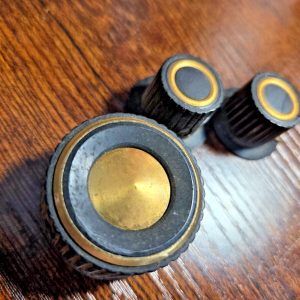 THREE PERFECT KNOBS W/ SET SCREWS FOR BROWNING S-23 BASE STATION CB RADIO