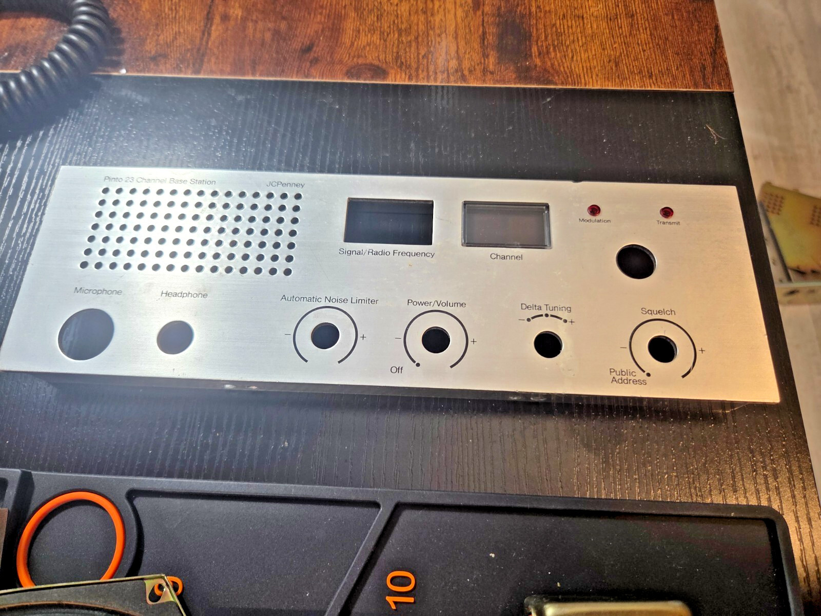 BEAUTIFUL STAINLESS STEEL FACEPLATE FOR A PINTO 23 CHANNEL BASE STATION CB RADIO