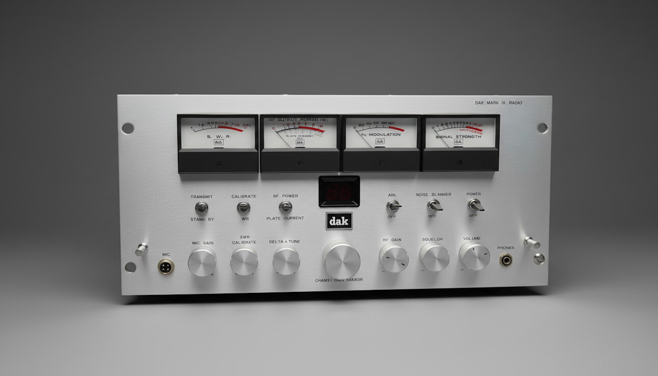 Dak Mark IX CB Vintage Silverface Transceiver Base Station Radio - Image 2