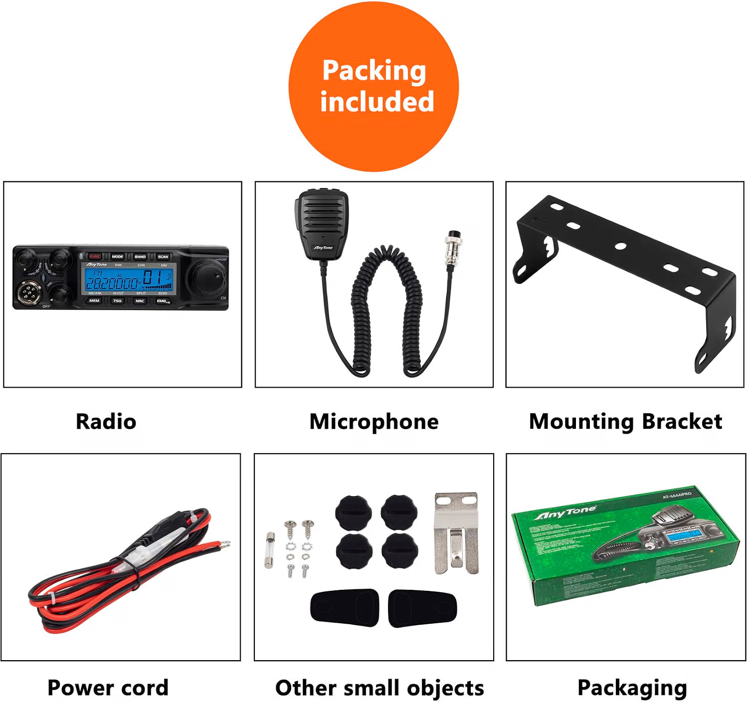 ANYTONE 6666 PRO (NEW) SAME AS RADIODDITY QT80, 80 WATT MOBILE CB RADIO COMPLETE - Image 3
