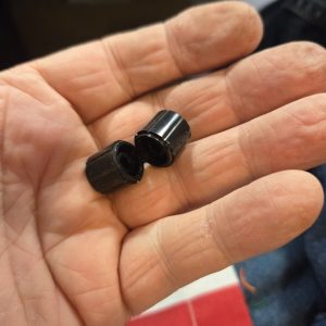Vintage American Electronics Model 76-551 set of knobs, black plastic