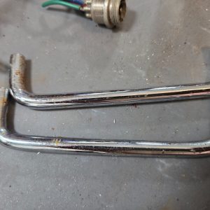 PAIR OF SILVER HANDLES FOR DAK MARK IX OR X BASE STATION CB RADIO