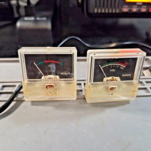 ROBYN GT-7C NICE WORKING PAIR OF S/RF METERS FOR FRONT PANEL OF MOBILE CB RADIO